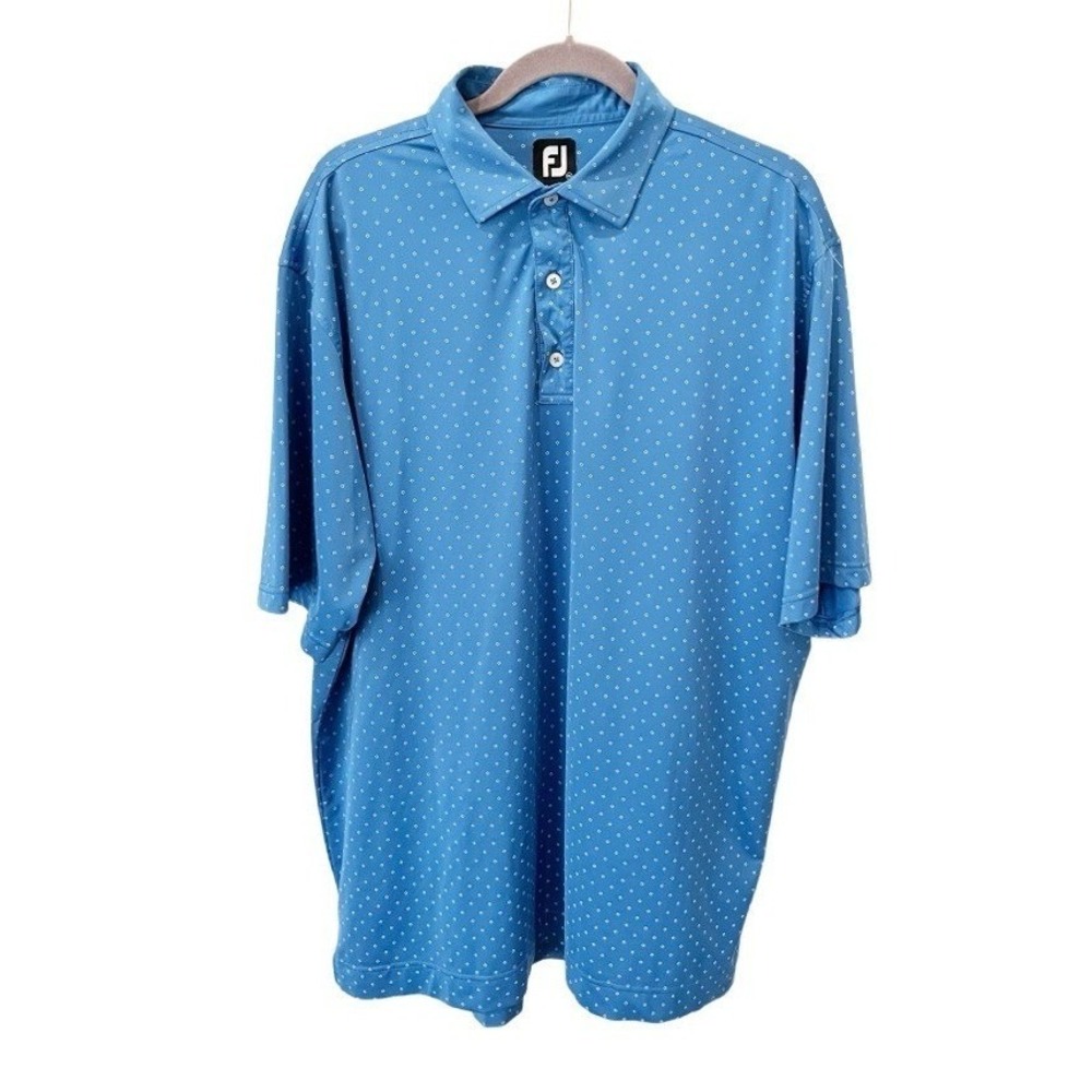 FootJoy Blue Diamond Print Geometric Polo Size XL Golf Career Office Corporate‎